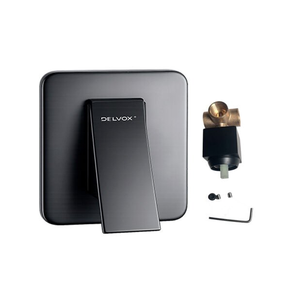 MEZCLADORA DUCHA MONOCOMANDO CANOPLA CUADRADO NEGRO 2592