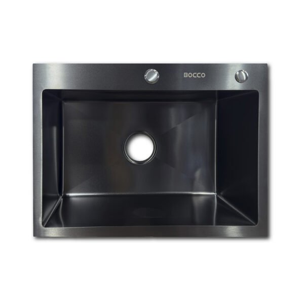 LAVADERO 1P CUADRADO NEGRO 60X45X25CM (2 HUECOS) LM014