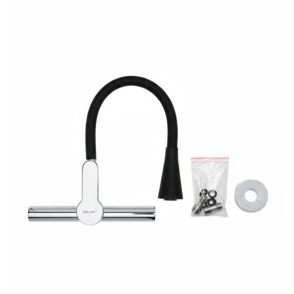 MEZCLADORA COCINA MONOCOMANDO P/PARED CROMADO DOBLE ENTRADA CORRUGADO MCC-0