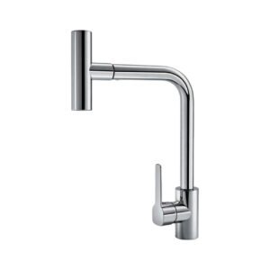 MEZCLADORA COCINA MONOCOMANDO P/PARED NEGRO DOBLE ENTRADA MINIMALISTA MCN-0